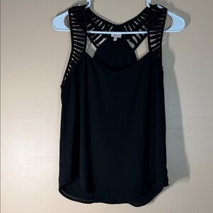 Pixley Black Strappy Cutout Tank Top